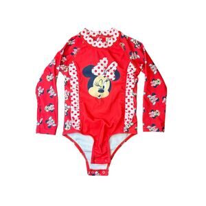 Disney Junior NWOT Minnie Mouse Long Sleeve Toddler Swim Bathing Suit Size 2T